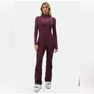 Halfdays Women's Brown Snow Bib Jumpsuit Small